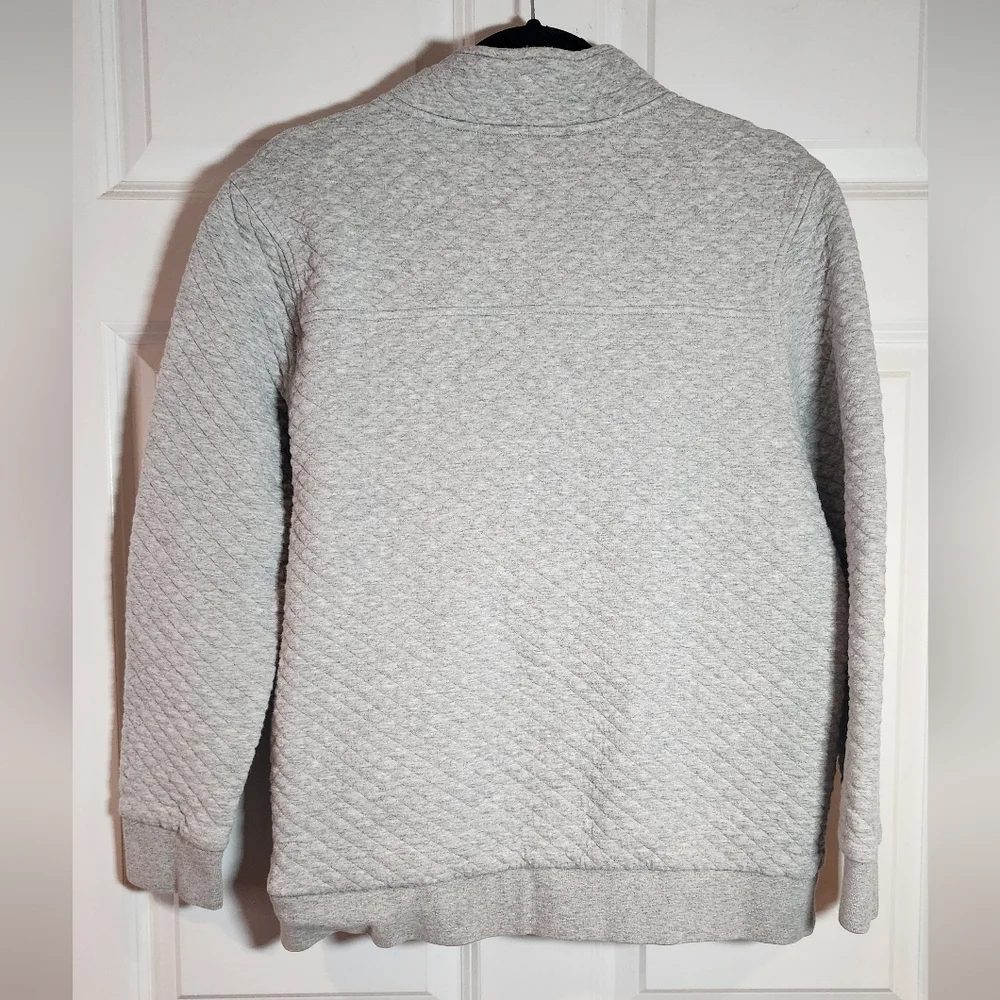 Outpost Makers Men's Gray Quilted Quarter Zip Sweatshirt Pockets